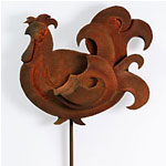 Rusty Rooster Garden Ornament